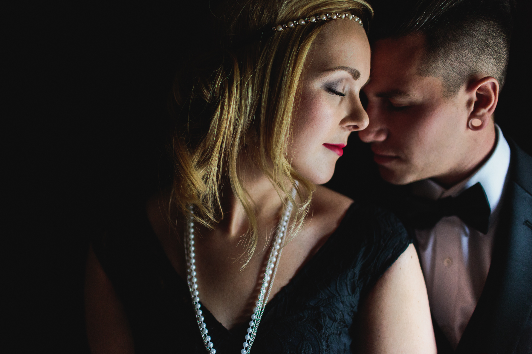 Intimate moment between couple at engagement session at Parkwood Estate, Oshawa