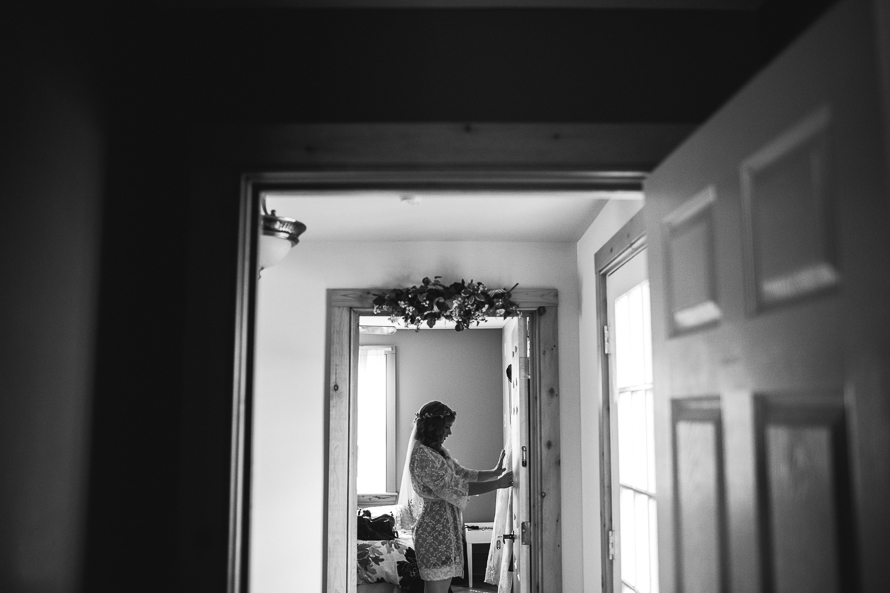 Candid moments of bride getting ready at Emilyville, Inn in Campbellford, Ontario